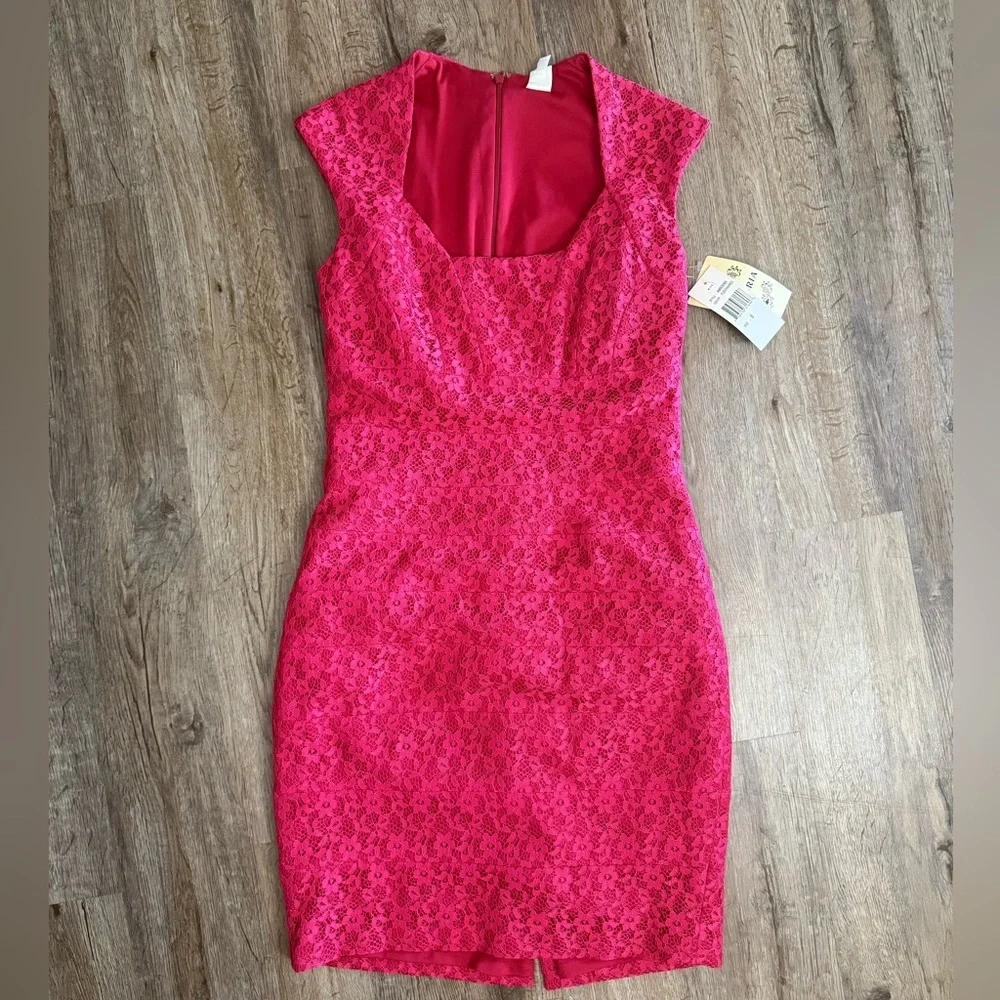 Sangria • Lace Cap Sleeve Dress - Picture 4 of 12